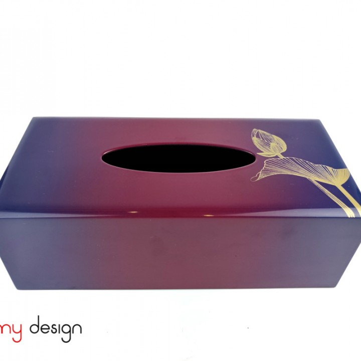 3D tissue box printed with lotus 12*25cm